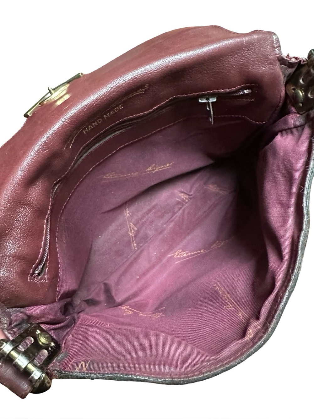 Etienne Aigner Vintage Classic Dark Burgundy Leather Shoulder Bag - Picture 10 of 12